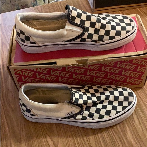 Vans Shoes Classic Slip On Black And White Checkerboard Vans Poshmark